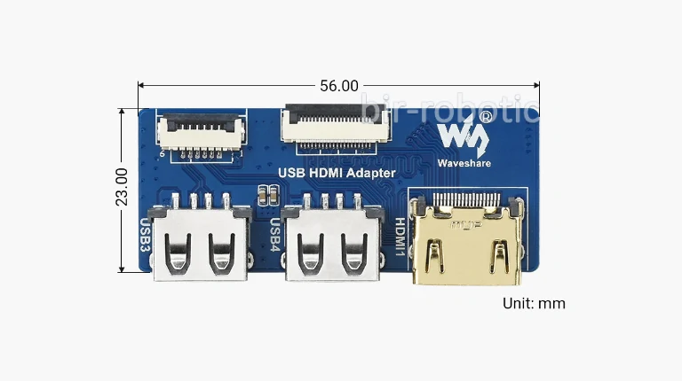 سایز محصول مبدل USB HDMI برای برد توسعه CM4