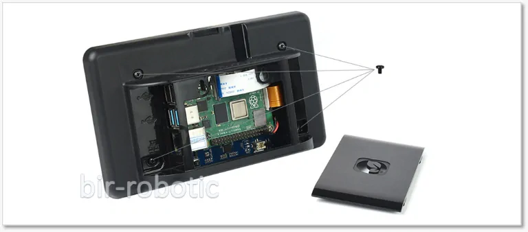 نحوه نصب نمایشگر 7 اینچ خازنی همراه دوربین 5MP با کیس و رابط DSI