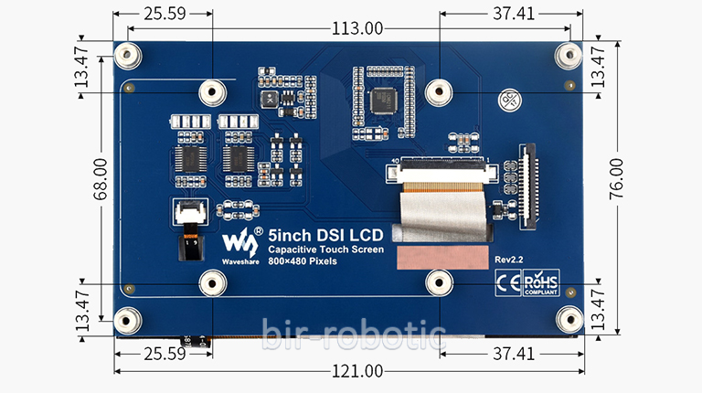 Appearance and Dimensions-5inch DSI LCD